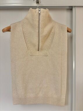 Blazer Insert Dickey Womens One Size Cream 90s Minimalist Ribbed Wool Fisherman